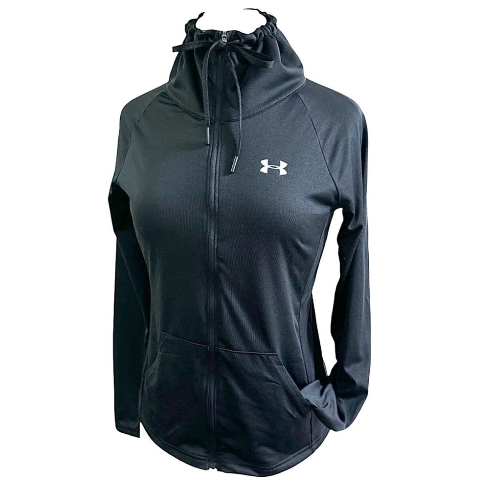 Under Armour Heatgear Women's Drawstring Neck Black Full-Zip Jogger Jacket